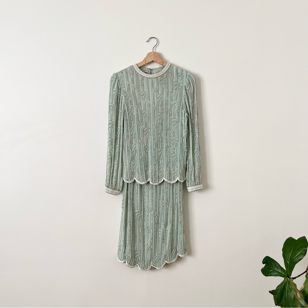 Vintage Judith Ann Creations Silk & Sequin Set